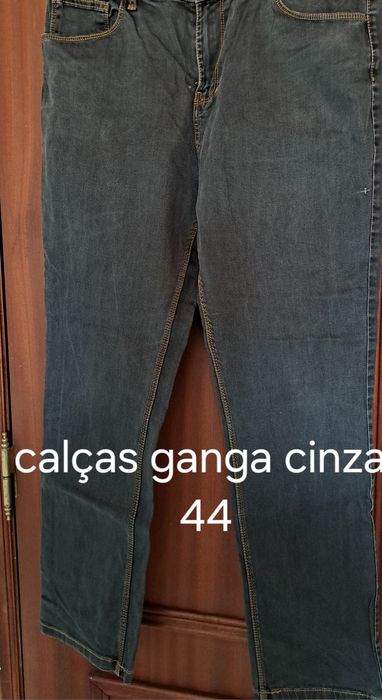 Calças de ganga cor cinza para senhora n.44