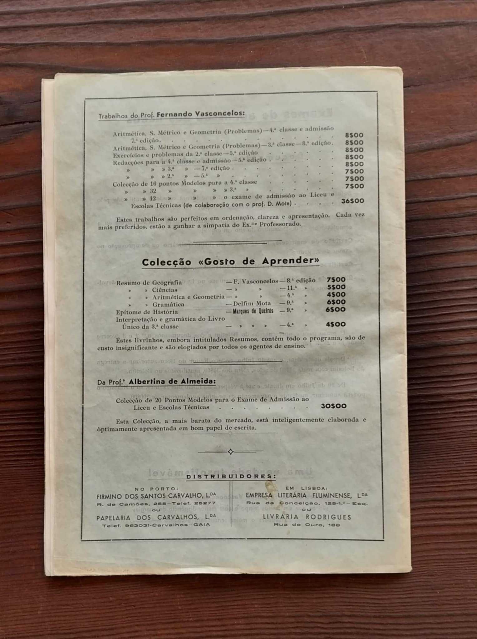 Antigos Exames de Admissão aos Liceus - Escolas Técnicas (1965)