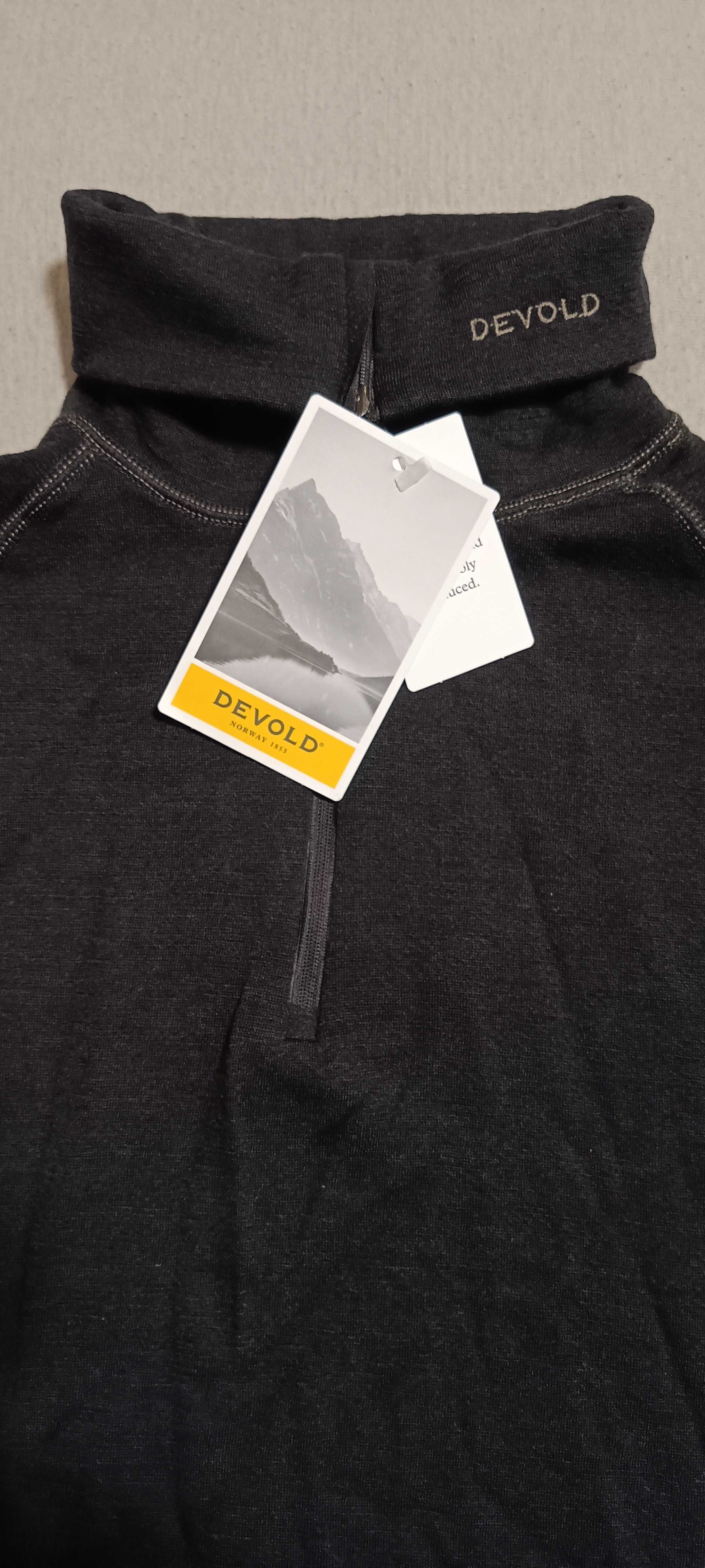 Koszulka Devold Expedition Merino 235 Zip Neck Man S black nowa