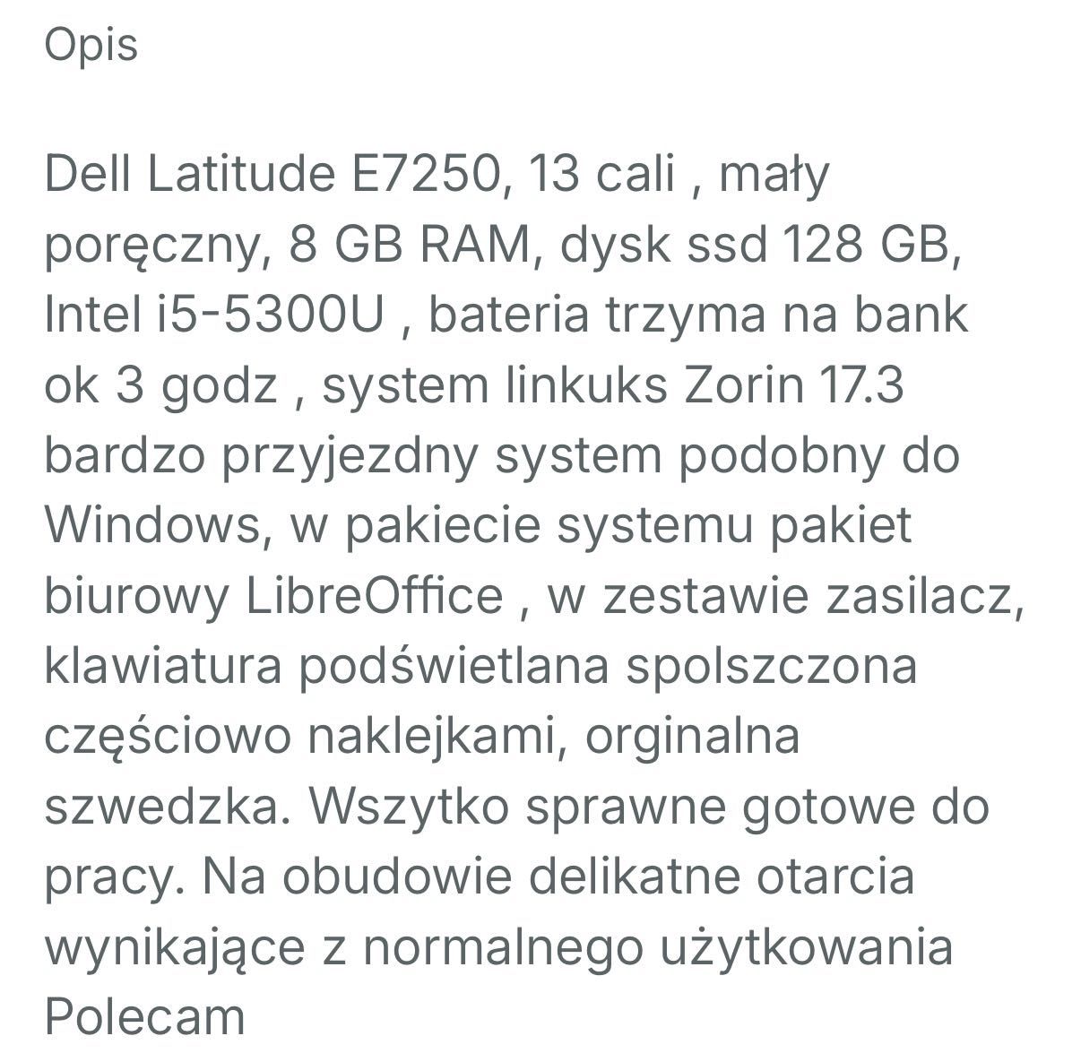 Dell latitude E7250 Linux Zorin