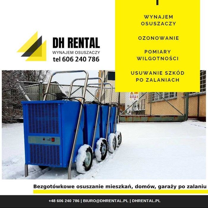 Wynajem OSUSZACZY Wypożyczalnia osuszaczy OSUSZANIE tynków i posadzek!