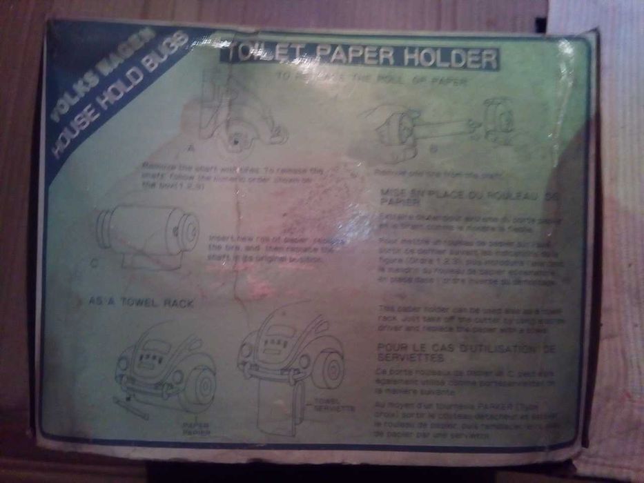 Suporte de papel higiênico vintage VW Carocha / Beetle, NOVO!