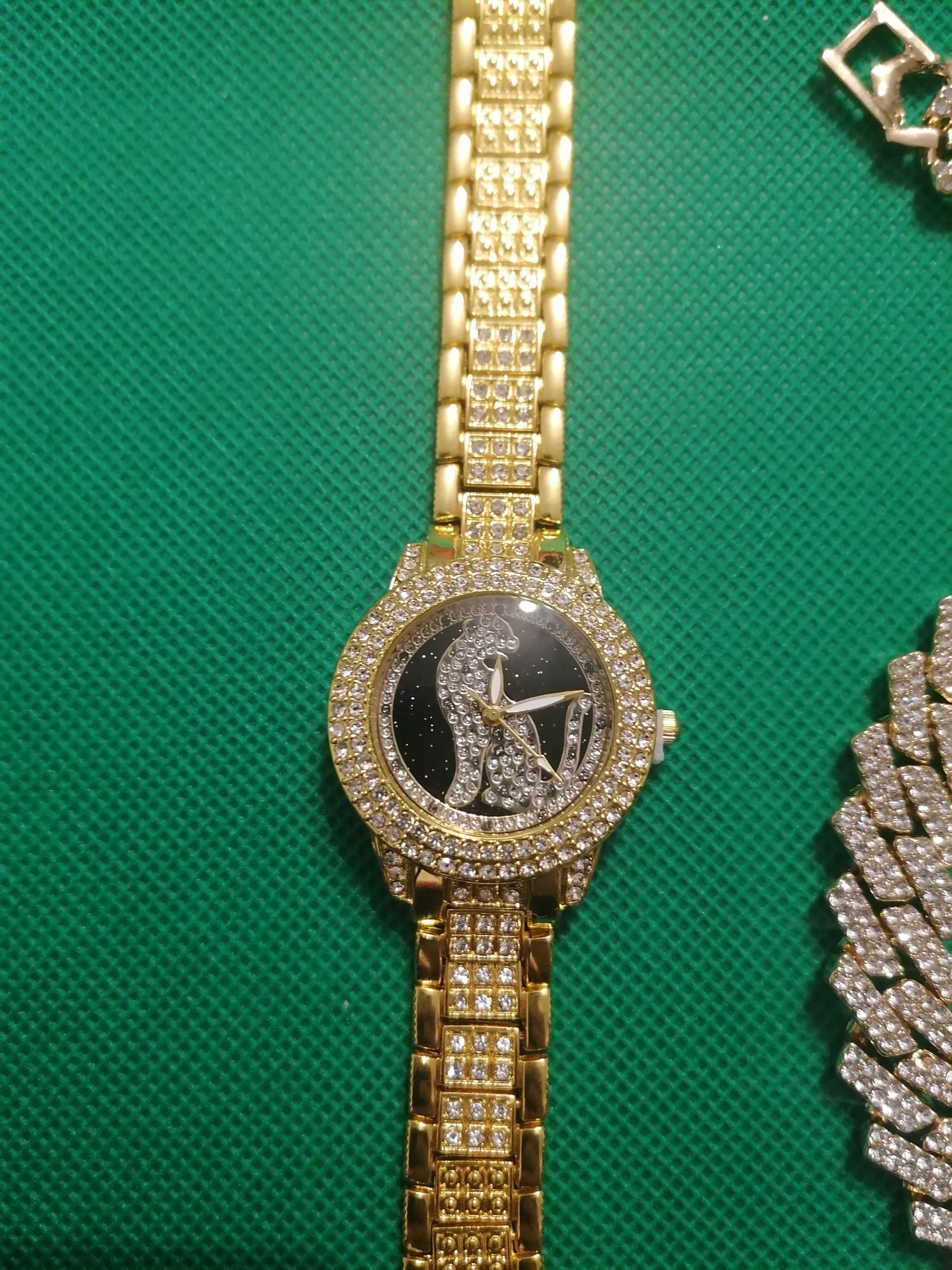 Zegarek Damski złoty z Bransoletka w Diamenty Zestaw