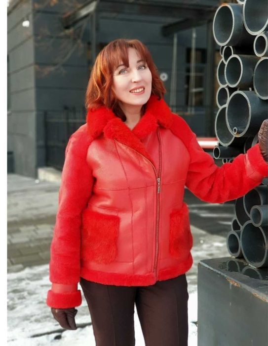 Дублянка,. Мутон + норка Довжина  спинці 59. по плечу до низу рук. 75