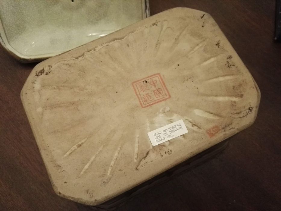 Terrina cerâmica decorativa NOVA 18x13cm, 13cm altura