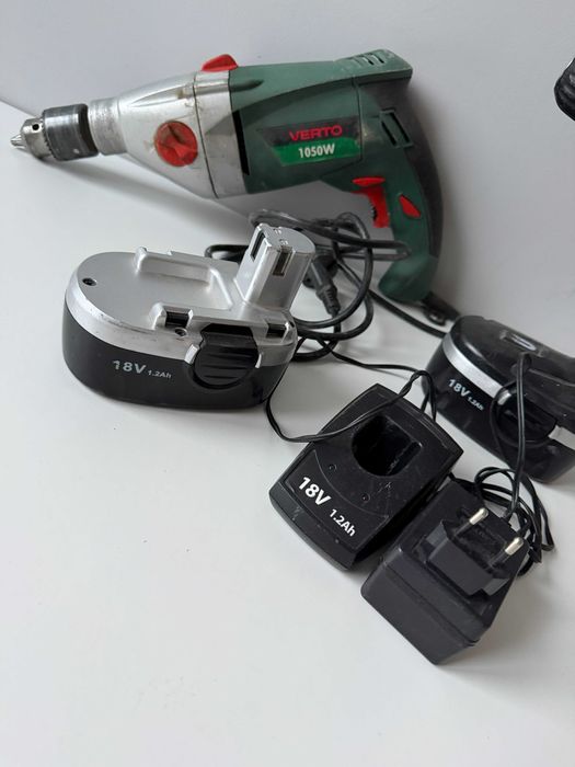 Wkrętarka akumulatorowa + Wiertarka Verto 1050W / Zestaw do naprawy
