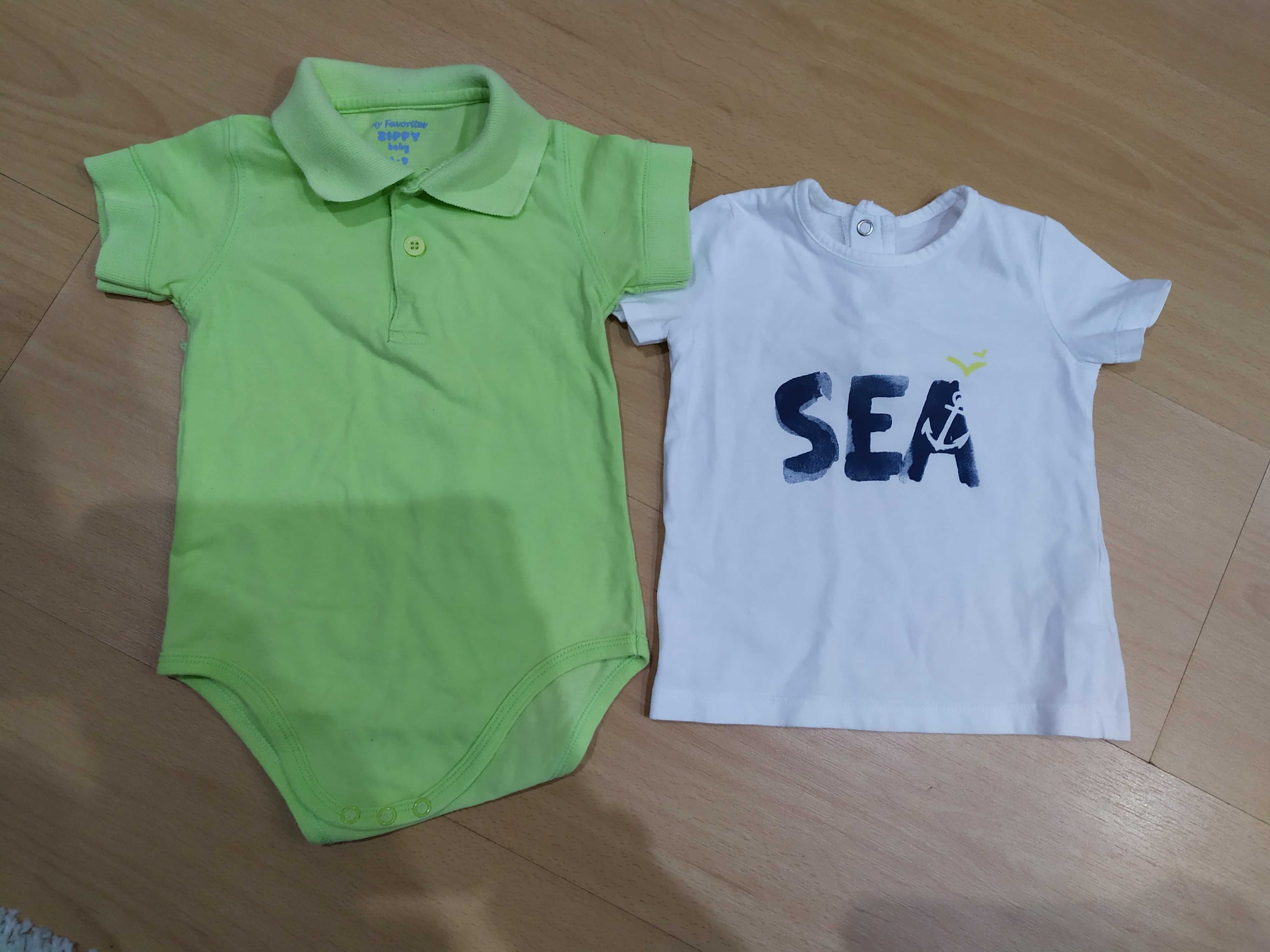 Conjunto de pólo e t-shirt - 6 a 9 meses