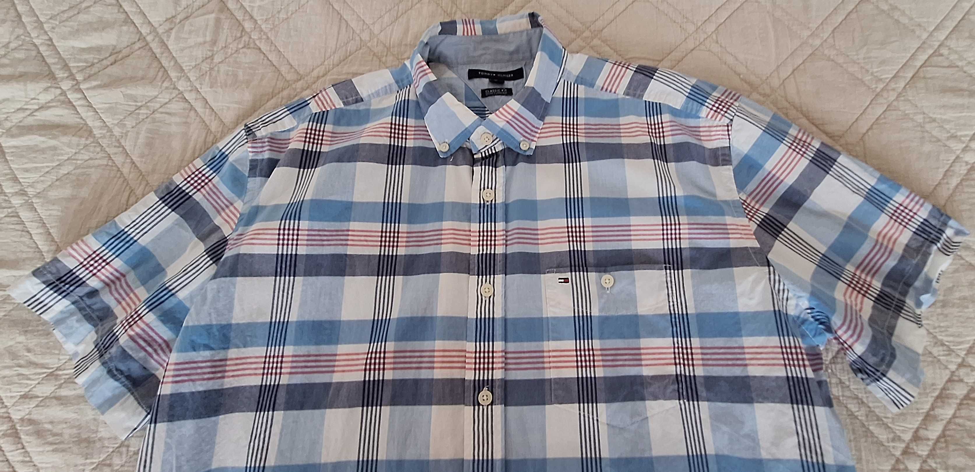 Koszula męska Tommy Hilfiger krótki rękaw rozm XL