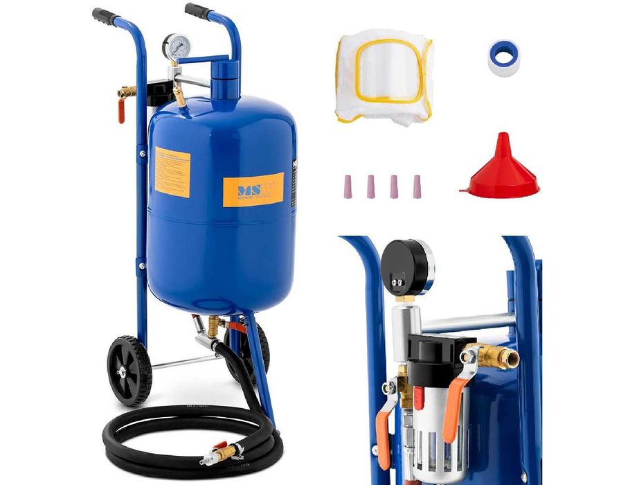 PIASKARKA SYFONOWA 40 litrów mobilna z regulacją ciśnienia 60-125 psi
