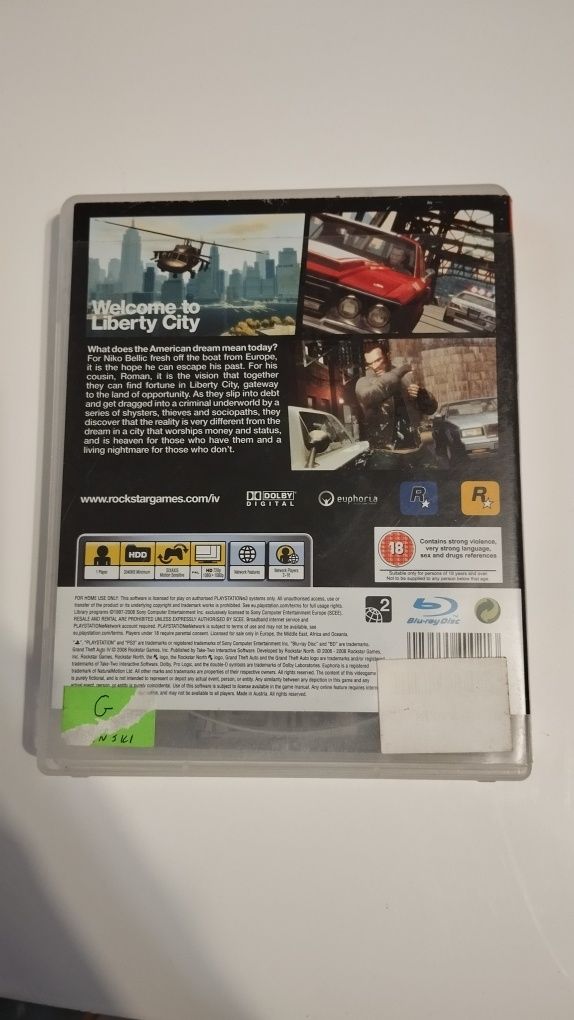 GTA IV Grand Theft Auto IV PS3 Play Station 3