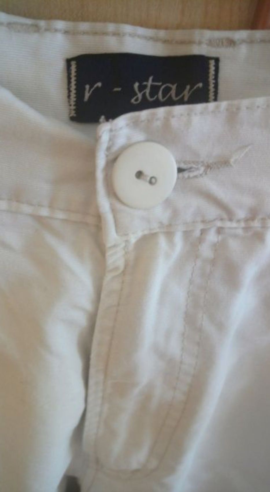 Białe materiałowe spodnie 100% bawełna XL