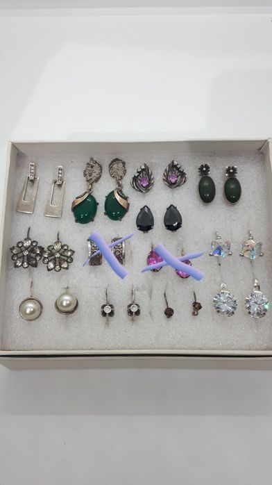 Серебряный серьги 875пр.,925пр.