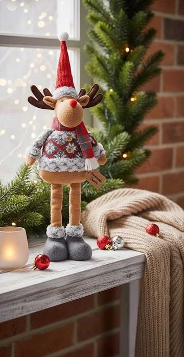 Świąteczny renifer z rozciągliwymi nogami