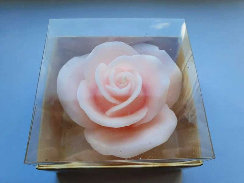 Świeczka róża, świeca różowa kwiat kwiatek różowy