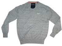 SUPERDRY  ROZ.L sweter męski lekki cieńszy bawełna plus cashmir