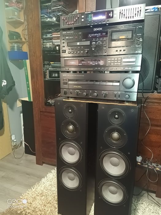 Zestaw Denon Equalizer Blototch USB Wzmacniacz Tuner CD Deck Braun