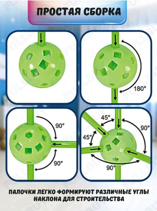 Конструктор- палатка детская, конструктор Форт-Халабуда 87 деталей