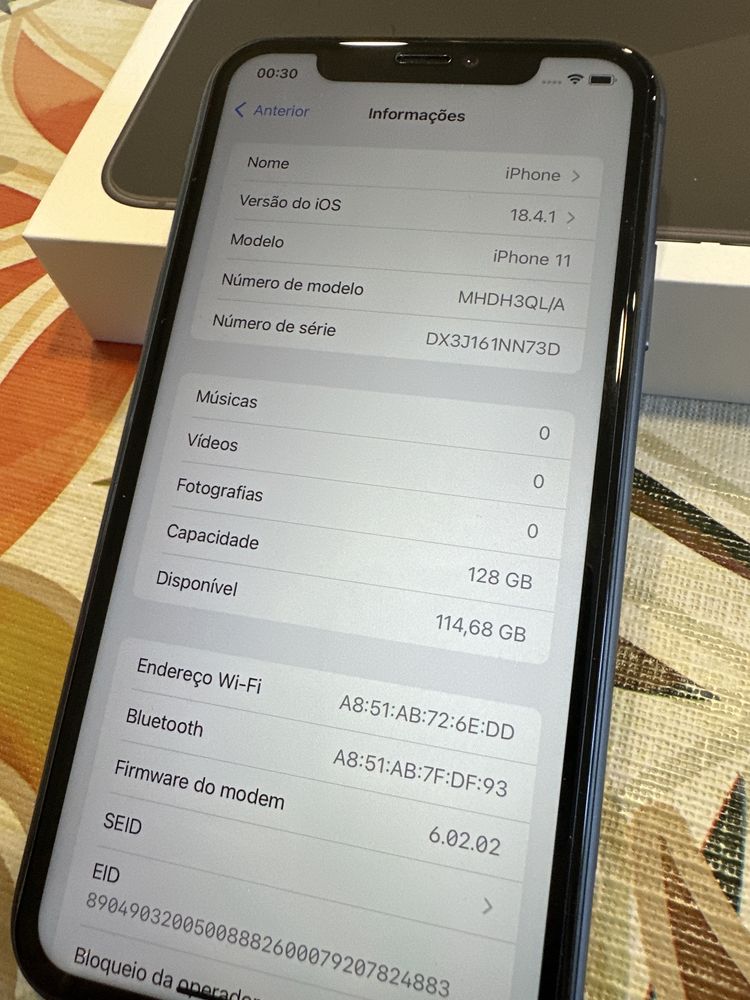 Iphone 11 128gb cinzento sideral