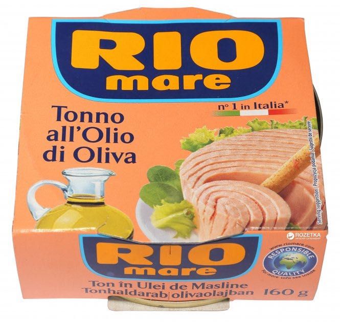 Тунець в оливковій олії та у власному соку Rio Mare 160г