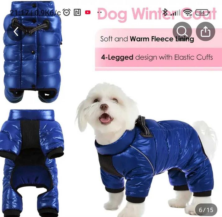 Теплий одяг для собак, комбінезон