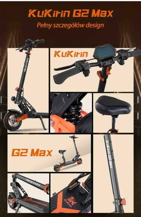 Hulajnoga elektryczny KUKIRIN G2 Max 1000W 55 KM/H 48V 20Ah