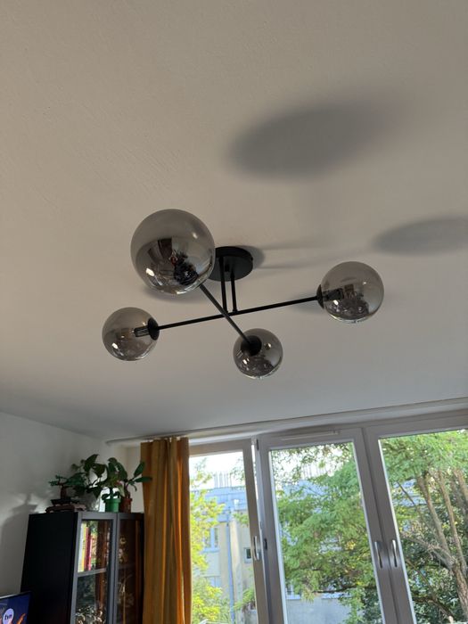 Lampa sufitowa ROMA 4 BL nowoczesna, klosz, czarno/grafitowa