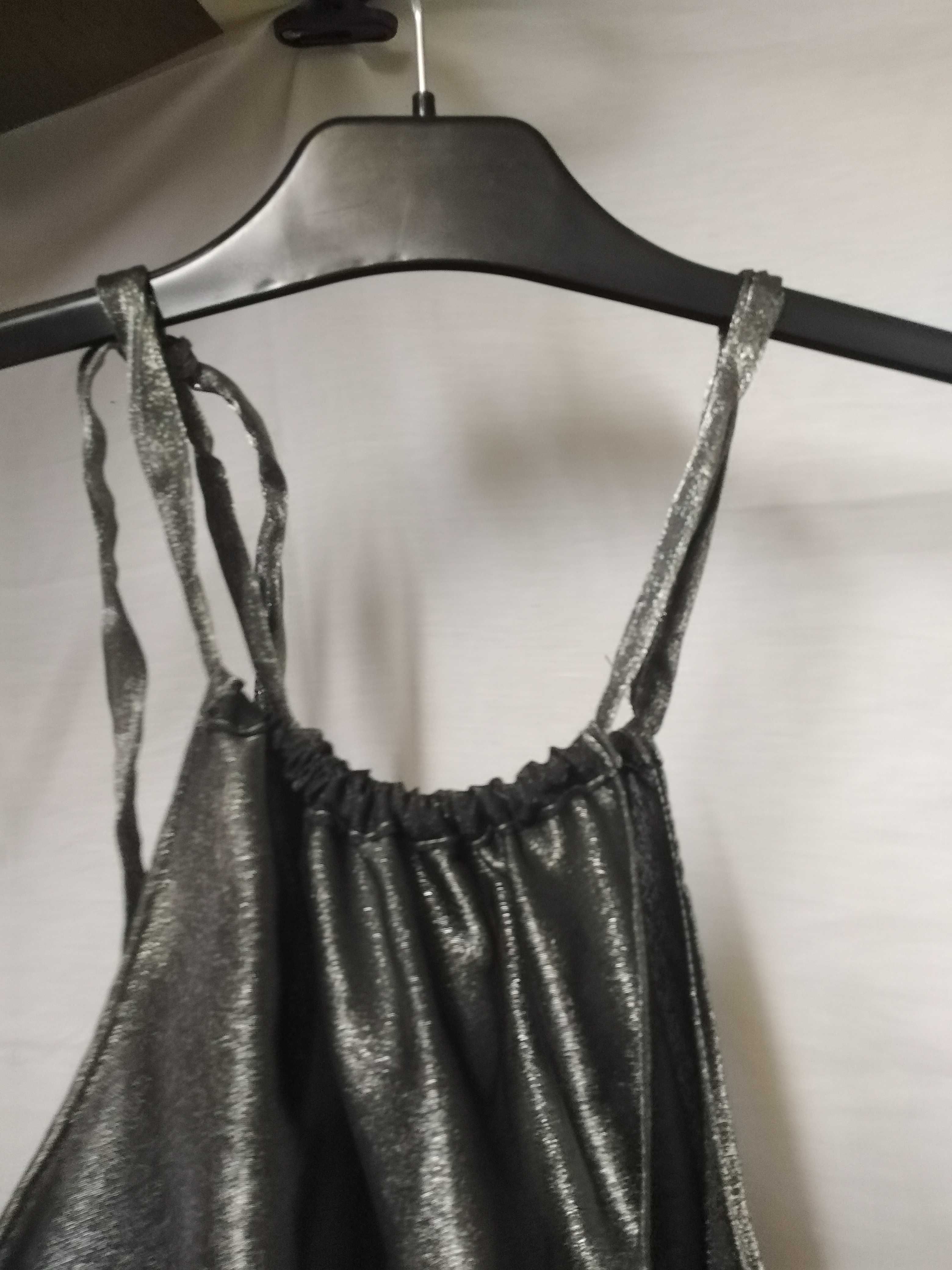 tunica/ vestido prateado tamanho S