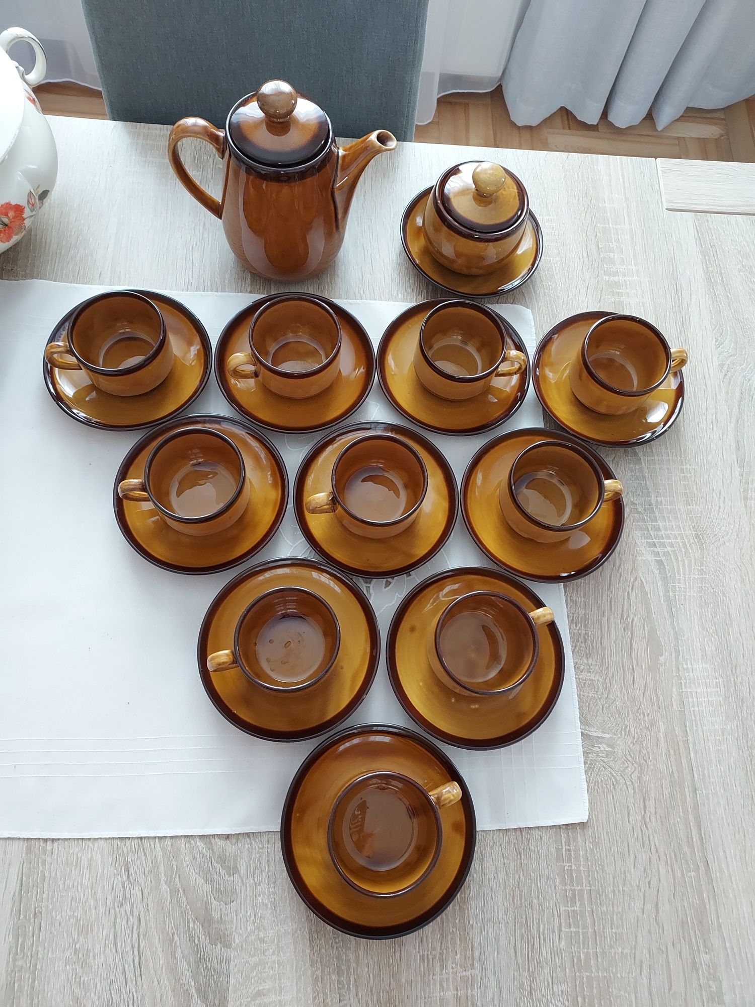 Serwis ceramika Chodzież fason Agata II dzbanek filiżanki