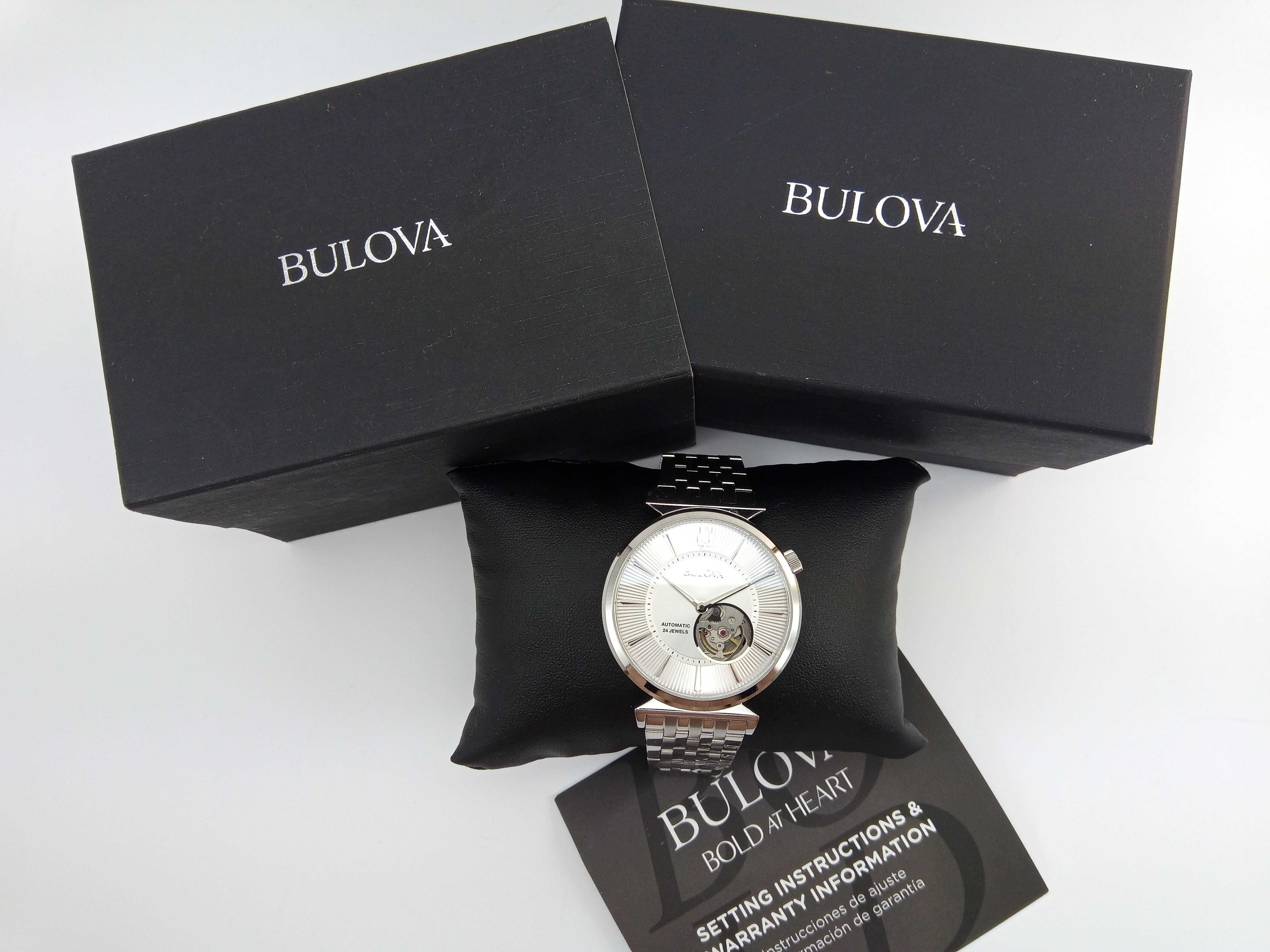 Мужские часы BULOVA 96A235 - сапфир, 24 камня, механика, автоподзавод