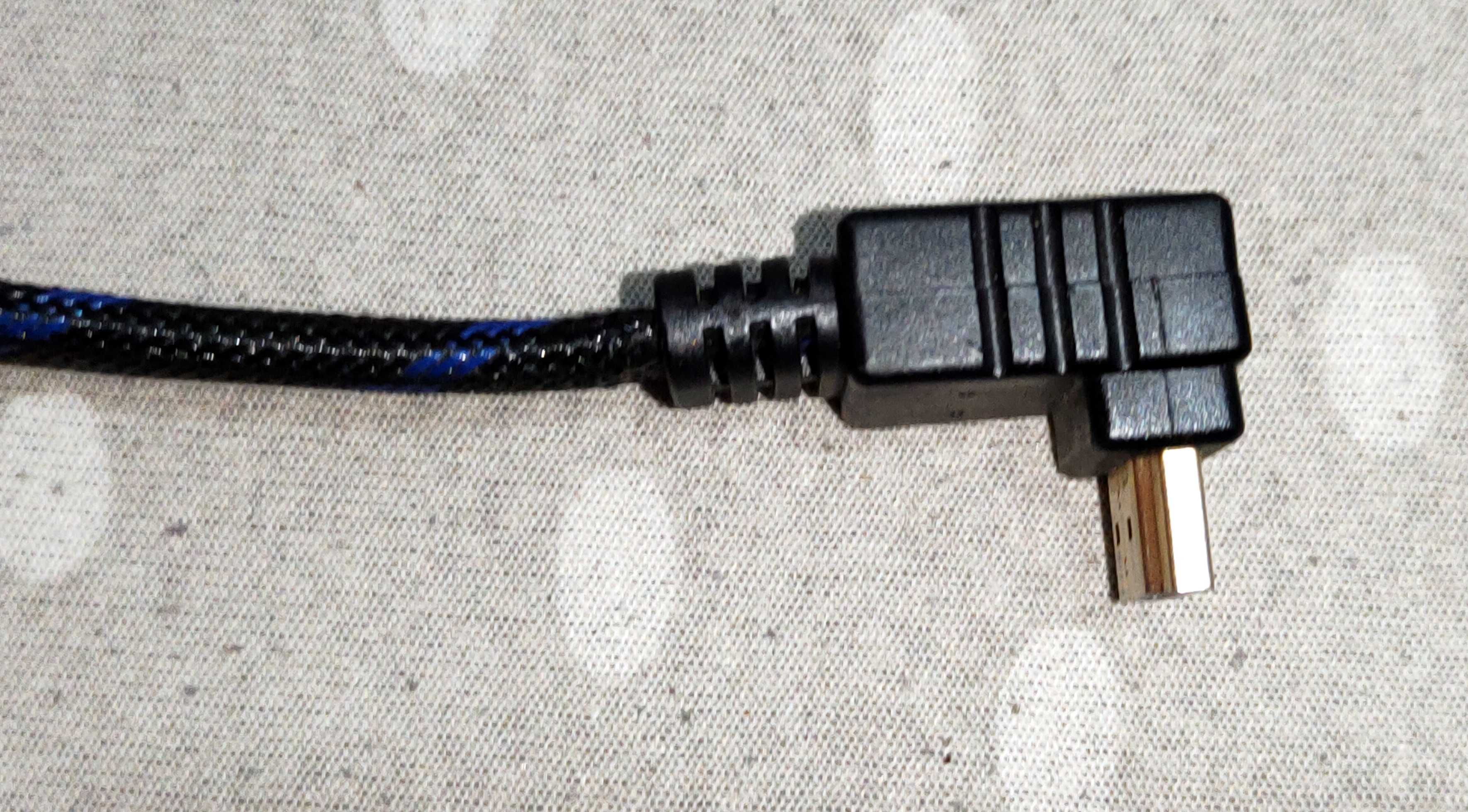 HDMI kabel przewód 2 wtyki 1 kątowy NOWY 5 metrów
