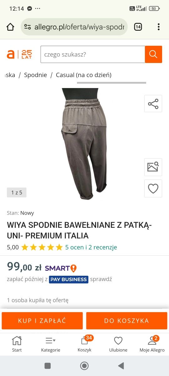 Wiya Uniwersalny Nowy oliwkowy komplet włoski 95% bawełna