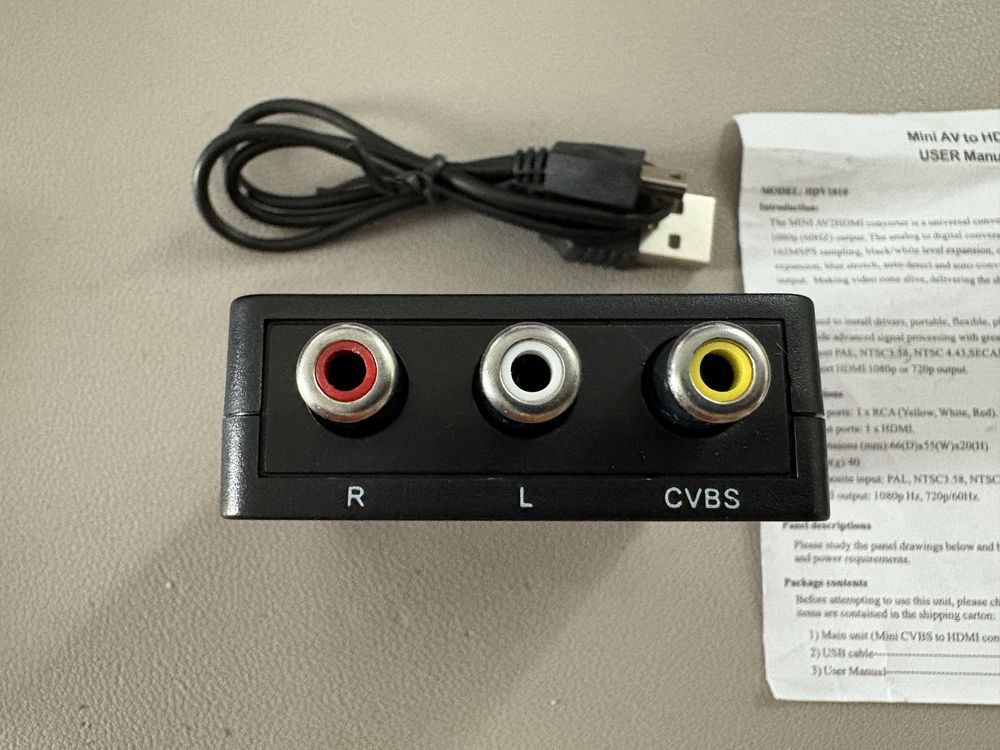 Konwerter HDMI na RCA – nowy, NTSC/PAL, z zasilaniem