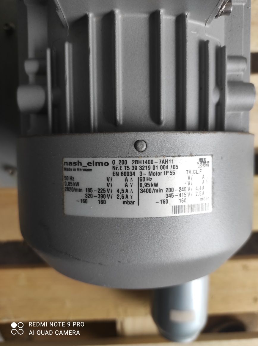 Wentylator bocznokanałowy pompa próżniowa nash elmo 0,85 kw