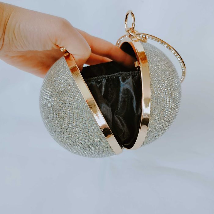 Nowa damska kopertówka torebka glamur kula glamur do ręki i na ramię