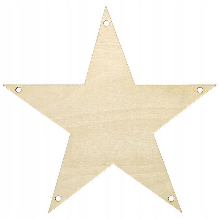 Gwiazda ze sklejki z otworami do zawieszania 30 x 30 cm Baza