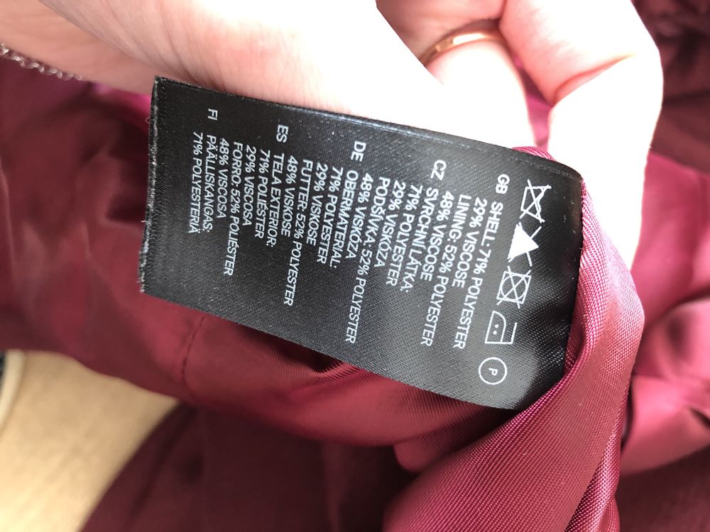 Bordowy żakiet H&M