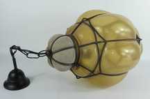 MEGA MIODOWA Lampa wisząca metal szkło - MURANO żyrandol