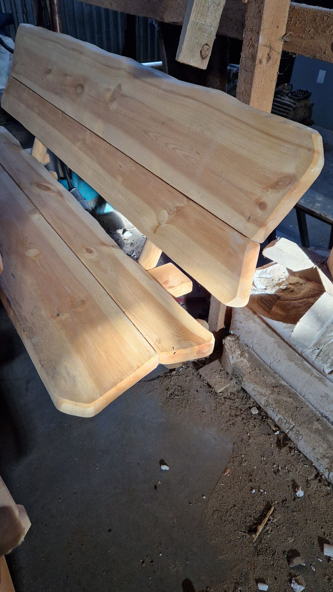 Stół ogrodowy drewniany zestaw z ławkami i krzesłami, solidny