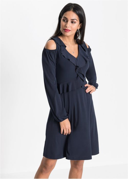B.P.C sukienka z falbanką granatowa: r. 44/46