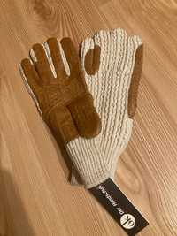 Rękawiczki Materiałowe, Brązowe, 100% bawełna, Unisex rozmiar 8