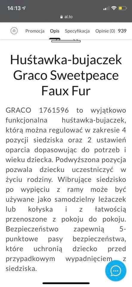 Bujaczek graco sweetpeace