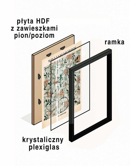 Plakat w białej ramie mdf - 70x50 cm - Anioł 2-0713