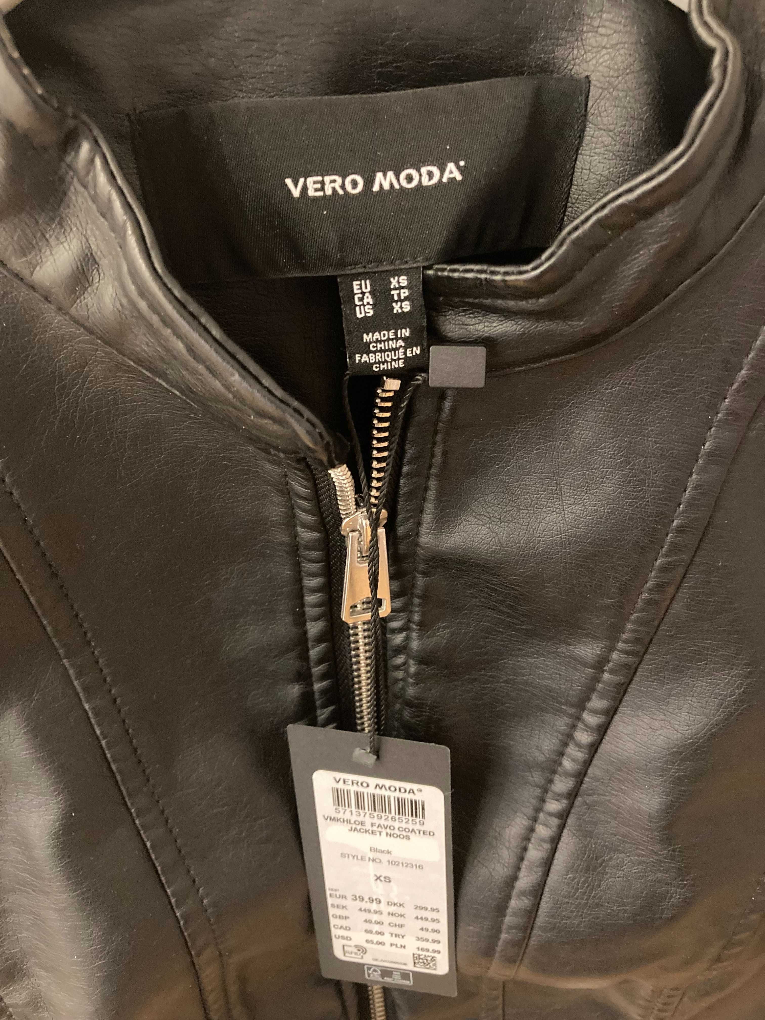 NOWA Kurtka ramoneska czarna Vero Moda rozm. XS / 34 eko skora