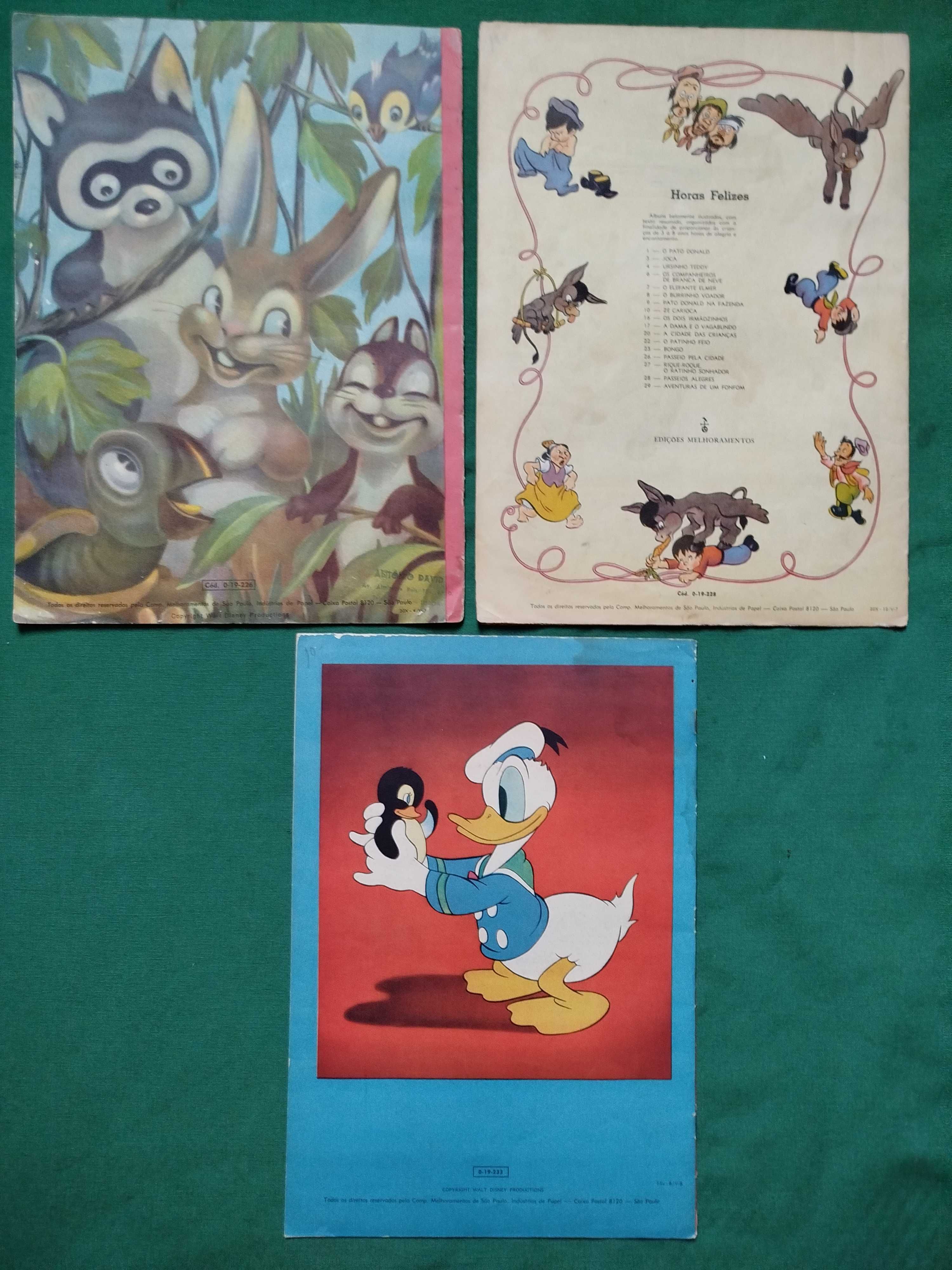 Livros Disney Antigos HORAS FELIZES Edições Melhoramentos, Anos 50/60