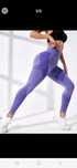 Nowe legginsy damskie fioletowe leginsy spodnie z wysokim stanem 36
