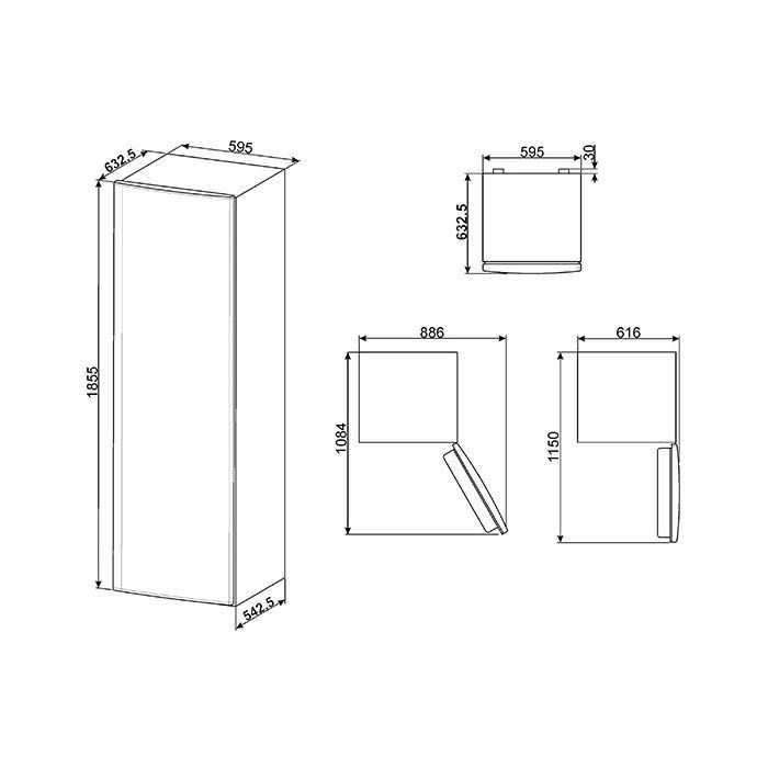 Arca congeladora vertical SMEG modelo CV26PXNF4