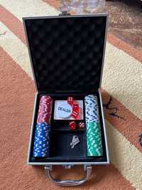 Набор для покера в алюм кейсе: карты, 100 фишек, кубики