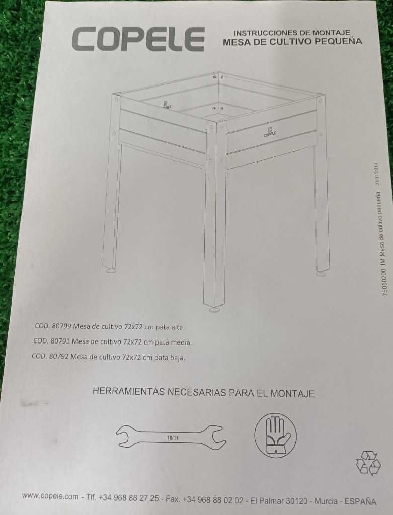 Pojemnik Stół Do Uprawy Warzyw Kwiatów 72 x 72 COPELE Nr00281