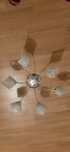 Sprzedam lampa srebrna, 6 białych kloszy. Gratisy led