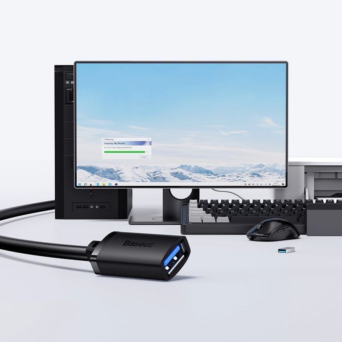 Przedłużacz kabel USB 2.0 1.5m Baseus AirJoy Series - czarny